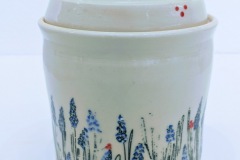 Chickens and Bluebonnets Lidded Jar